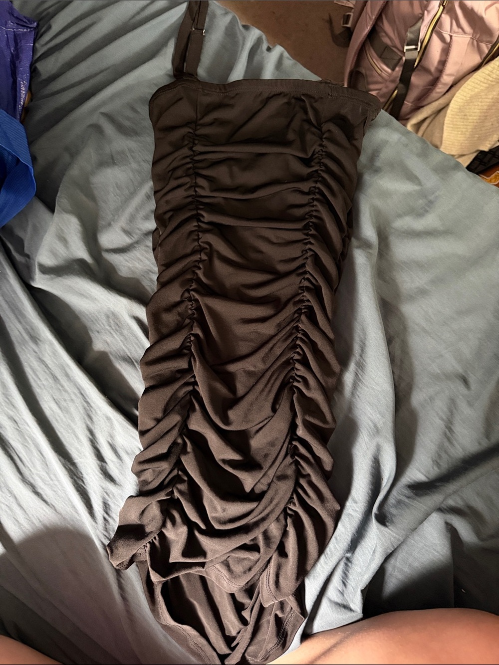 Ruched Black Women's BodyCon Dress